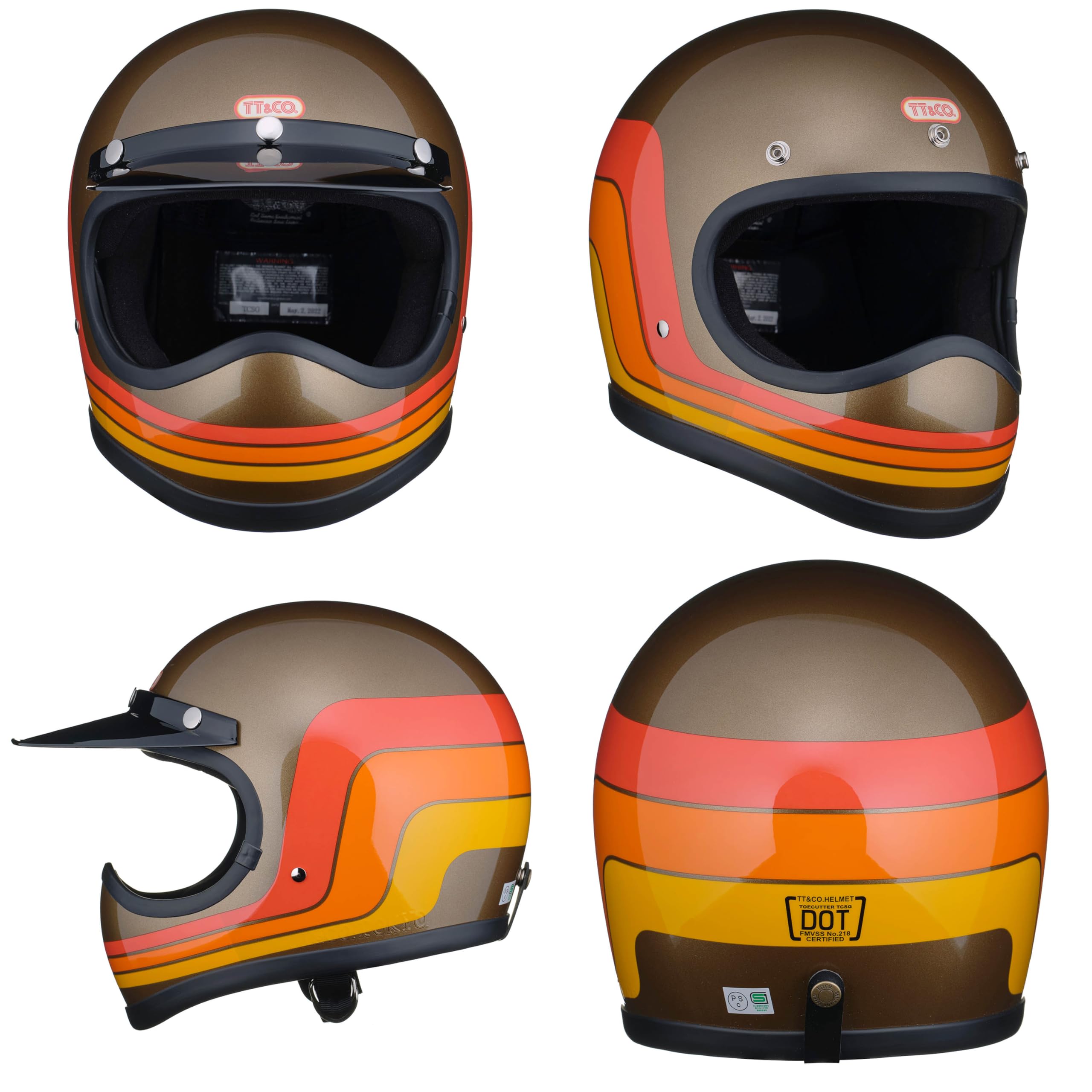 Amazon.co.jp: TT&CO. Motorcycle Helmet, Full Face, Toecutter